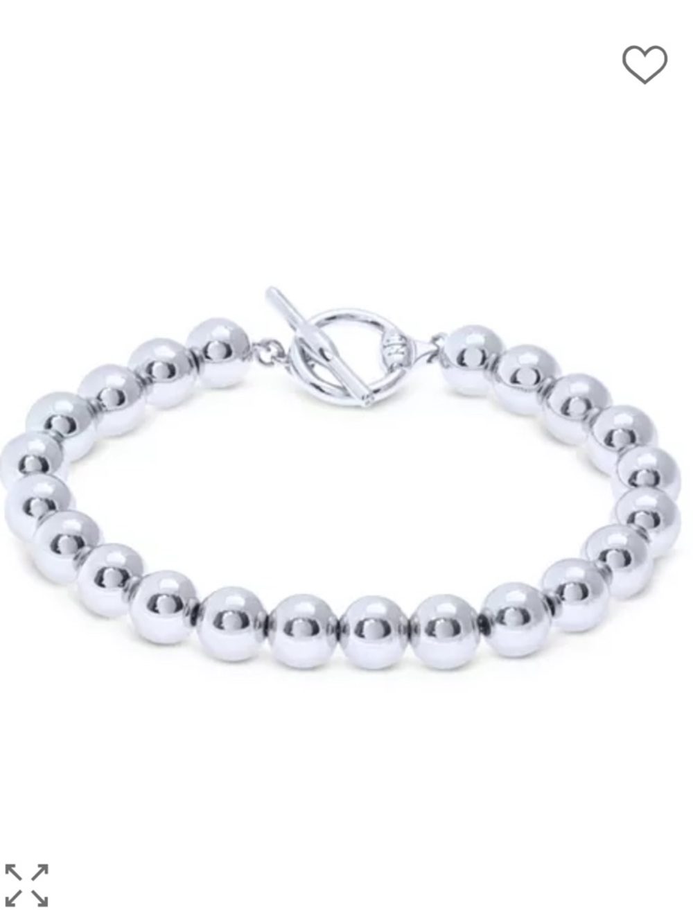 Lauren Ralph Lauren Silver Bead Toggle Bracelet